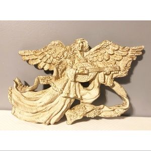 Jaimy Vintage Wall Art, White & Gold Angel,
10” X 16” x 1.5”